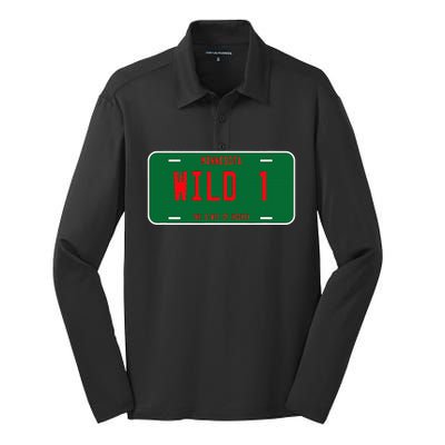 Wild One Minnesota License Plate  State Of Hockey Silk Touch Performance Long Sleeve Polo