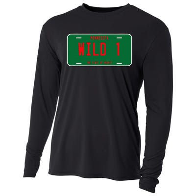 Wild One Minnesota License Plate  State Of Hockey Cooling Performance Long Sleeve Crew