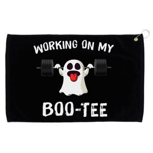 Working On My Booty Booty Funny Halloween Gym Ghost Pun Grommeted Golf Towel