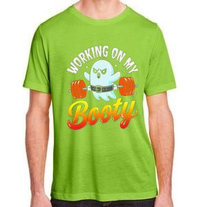 Working On My Booty Ghost Halloween Gym Humor Bodybuilder Adult ChromaSoft Performance T-Shirt