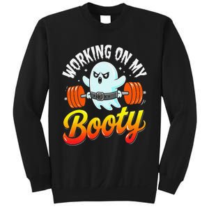 Working On My Booty Ghost Halloween Gym Humor Bodybuilder Sweatshirt