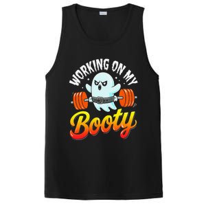 Working On My Booty Ghost Halloween Gym Humor Bodybuilder PosiCharge Competitor Tank