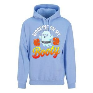 Working On My Booty Ghost Halloween Gym Humor Bodybuilder Unisex Surf Hoodie