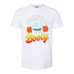 Working On My Booty Ghost Halloween Gym Humor Bodybuilder Softstyle CVC T-Shirt