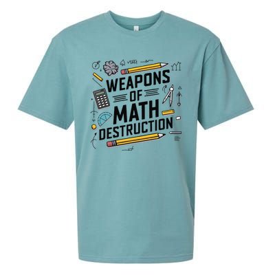 Weapons Of Math Destruction Funny Math Teacher Sueded Cloud Jersey T-Shirt