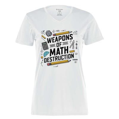 Weapons Of Math Destruction Funny Math Teacher Women's Momentum V-Neck T-Shirt