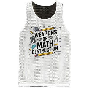 Weapons Of Math Destruction Funny Math Teacher Mesh Reversible Basketball Jersey Tank