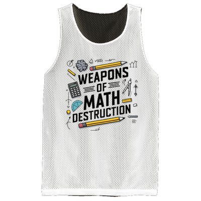 Weapons Of Math Destruction Funny Math Teacher Mesh Reversible Basketball Jersey Tank