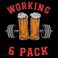 Working On My 6 Pack Beer Dad Funny Gymmer Pom Pom 12in Knit Beanie