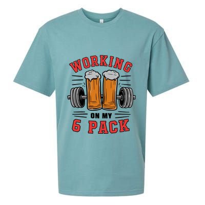 Working On My 6 Pack Beer Dad Funny Gymmer Sueded Cloud Jersey T-Shirt