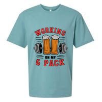 Working On My 6 Pack Beer Dad Funny Gymmer Sueded Cloud Jersey T-Shirt