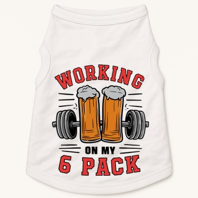 Working On My 6 Pack Beer Dad Funny Gymmer Doggie Tank