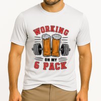 Working On My 6 Pack Beer Dad Funny Gymmer Performance Shirt