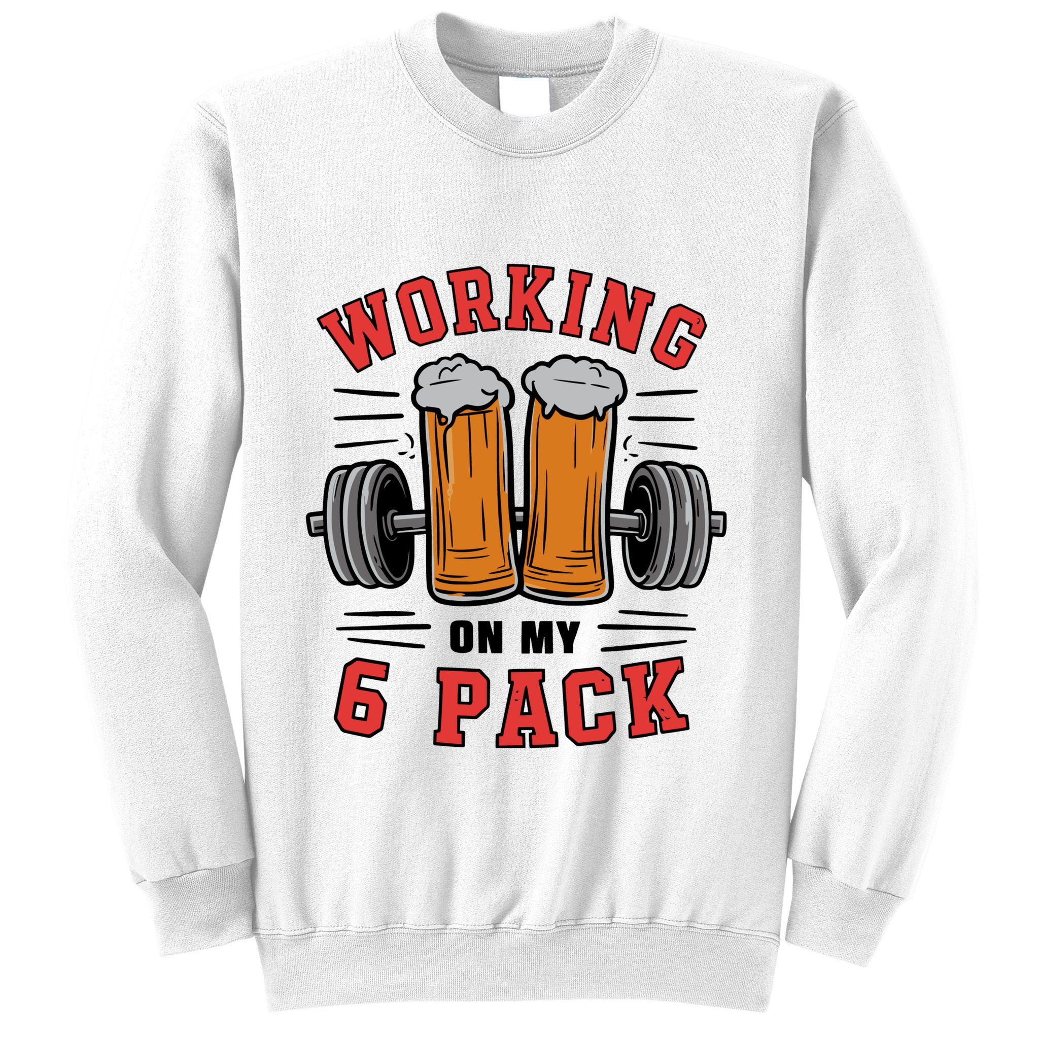 Working On My 6 Pack Beer Dad Funny Gymmer Sweatshirt