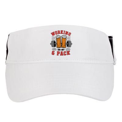 Working On My 6 Pack Beer Dad Funny Gymmer Adult Drive Performance Visor
