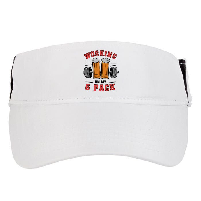 Working On My 6 Pack Beer Dad Funny Gymmer Adult Drive Performance Visor