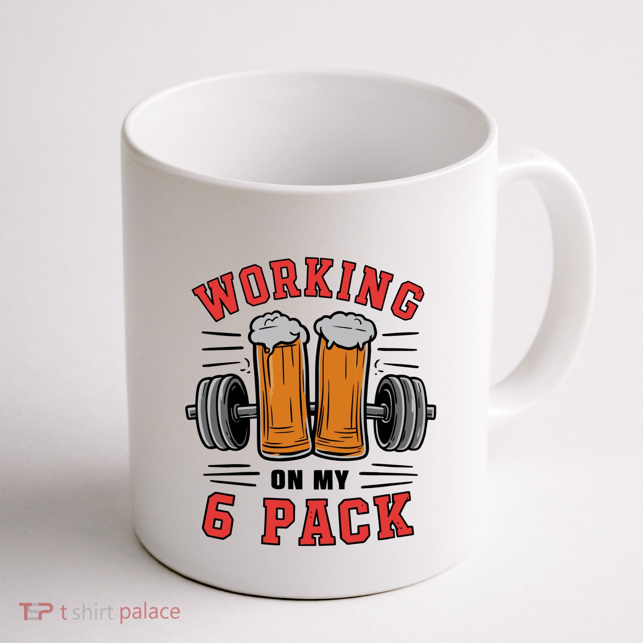 Working On My 6 Pack Beer Dad Funny Gymmer Mug