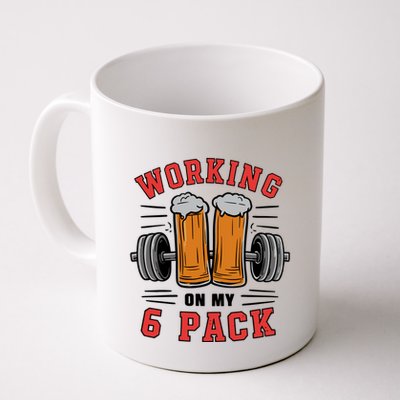 Working On My 6 Pack Beer Dad Funny Gymmer Mug