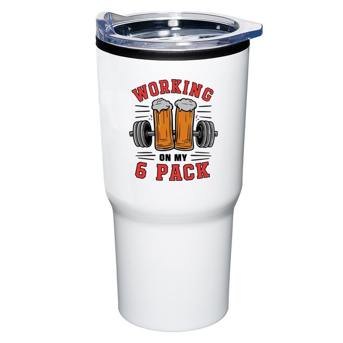 Working On My 6 Pack Beer Dad Funny Gymmer Tumbler