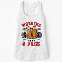 Working On My 6 Pack Beer Dad Funny Gymmer Womens Tank Top