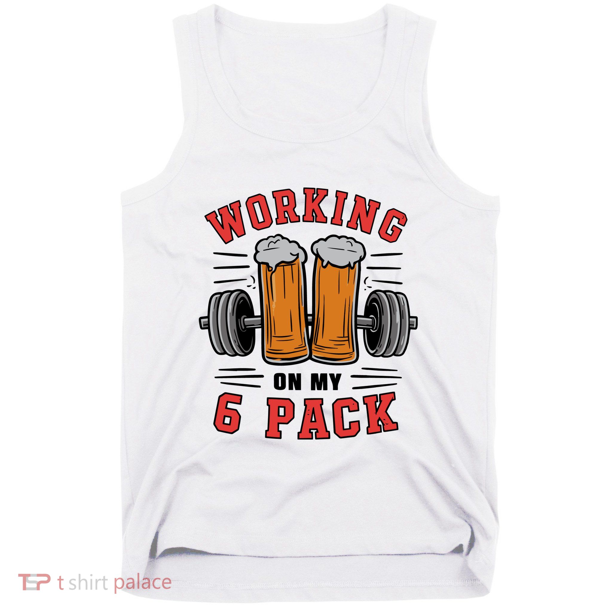 Working On My 6 Pack Beer Dad Funny Gymmer Tank Top