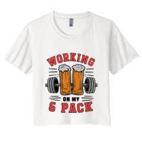 Working On My 6 Pack Beer Dad Funny Gymmer Crop Top