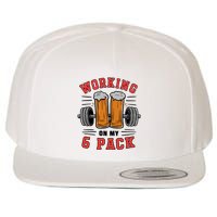 Working On My 6 Pack Beer Dad Funny Gymmer Wool Snapback Cap