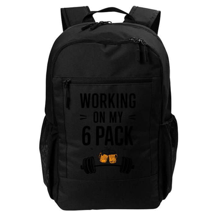 Working On My 6 Pack Beer Dad Funny Gymmer Backpack