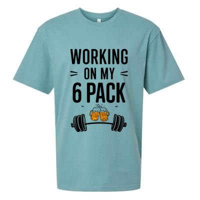 Working On My 6 Pack Beer Dad Funny Gymmer Sueded Cloud Jersey T-Shirt