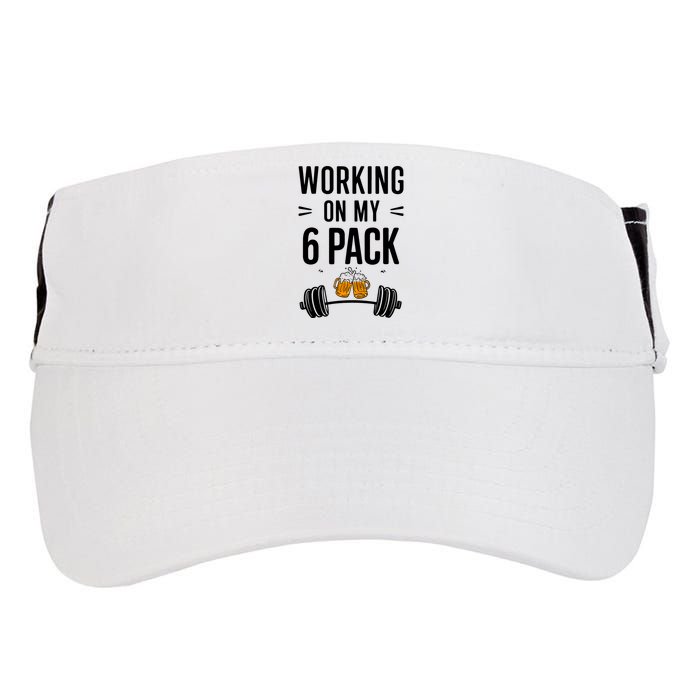 Working On My 6 Pack Beer Dad Funny Gymmer Adult Drive Performance Visor