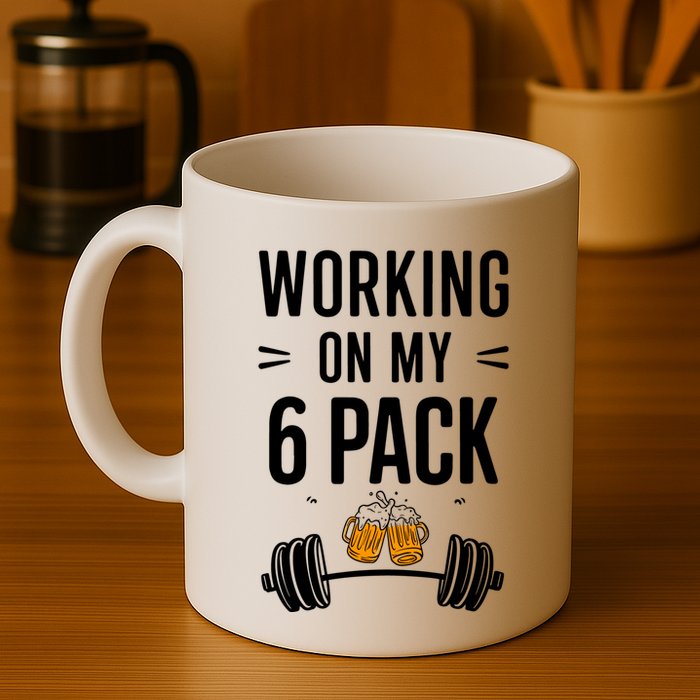 Working On My 6 Pack Beer Dad Funny Gymmer Mug