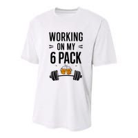 Working On My 6 Pack Beer Dad Funny Gymmer Youth Performance Sprint T-Shirt