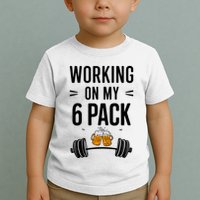 Working On My 6 Pack Beer Dad Funny Gymmer Toddler T-Shirt
