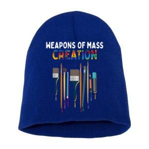 Weapons Of Mass Creation Artist Painting Gift Art Teachers Gift Short Acrylic Beanie