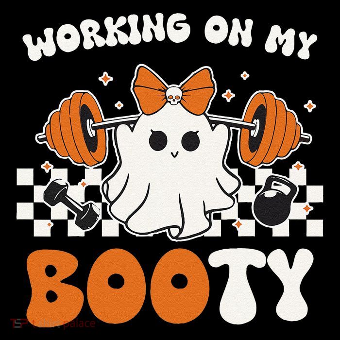 Working On My Booty Gymer Ghost Working Out Halloween Baby Bodysuit