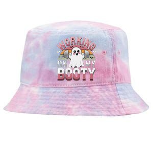 Working On My Booty Funny Halloween Ghost Gym Workout Tie-Dyed Bucket Hat