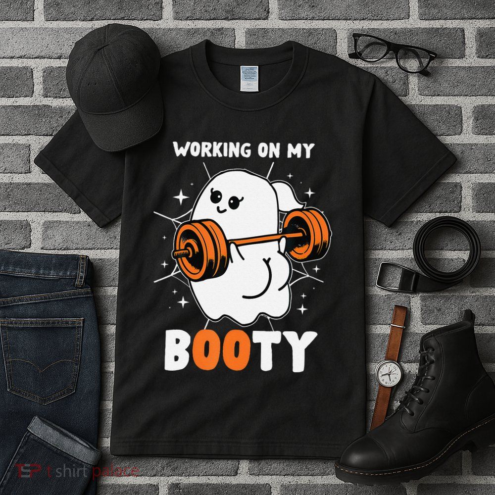 Working On My Booty Booty Funny Halloween Gym Ghost Tall T-Shirt