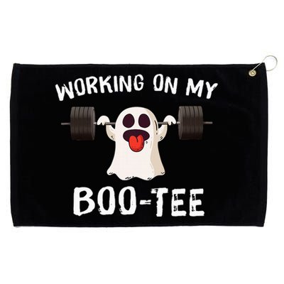 Working On My Boo Halloween Dead Lift Ghost Gym Weights Grommeted Golf Towel