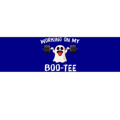 Working On My Boo Halloween Dead Lift Ghost Gym Weights Bumper Sticker