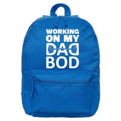 Working On My Dad Bod Fitness Barbell Exercise Father Meaningful Gift 16 in Basic Backpack