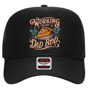 Working On My Dad Bod Thanksgiving Pregnancy Announcement High Crown Mesh Back Trucker Hat