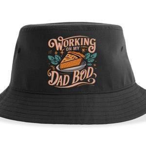 Working On My Dad Bod Thanksgiving Pregnancy Announcement Sustainable Bucket Hat