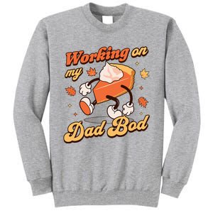 Working on my Dad Bod Thanksgiving Pregnancy Announcement Tall Sweatshirt