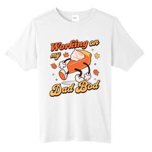 Working on my Dad Bod Thanksgiving Pregnancy Announcement Tall Fusion ChromaSoft Performance T-Shirt