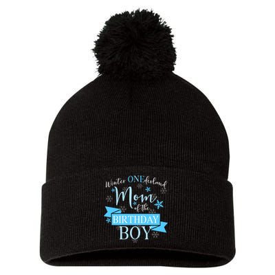 Winter Onederland Mom Of The Birthday Boy Pom Pom 12in Knit Beanie