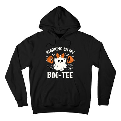 Working On My Boo Halloween Dead Lift Ghost Gym Weights Hoodie