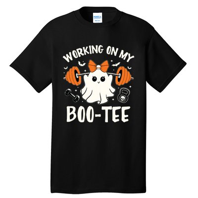 Working On My Boo Halloween Dead Lift Ghost Gym Weights Tall T-Shirt