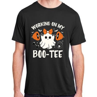 Working On My Boo Halloween Dead Lift Ghost Gym Weights Adult ChromaSoft Performance T-Shirt