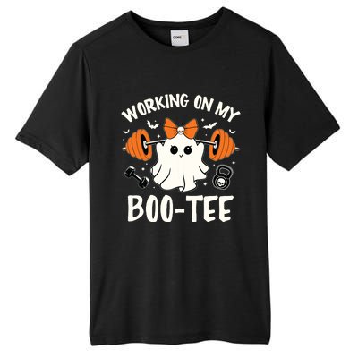 Working On My Boo Halloween Dead Lift Ghost Gym Weights Tall Fusion ChromaSoft Performance T-Shirt