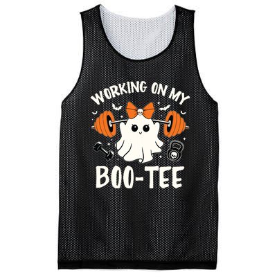 Working On My Boo Halloween Dead Lift Ghost Gym Weights Mesh Reversible Basketball Jersey Tank